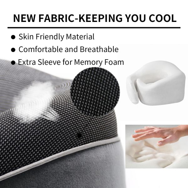 SAIEN SN-FC583 Full Support No Neck Pain Memory Foam Neck Pillow Anti-Static tested ROHS
