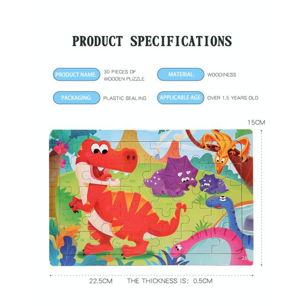 Wholesale 30 Piece Jigsaw Puzzle Children Multiple Themes Education Enlighten Wooden Puzzle Toy