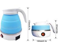 Bouilloire électrique pliable portable pour le voyage, petite chaudière d'eau chaude pliable de 0,6 litre pour le café et le thé