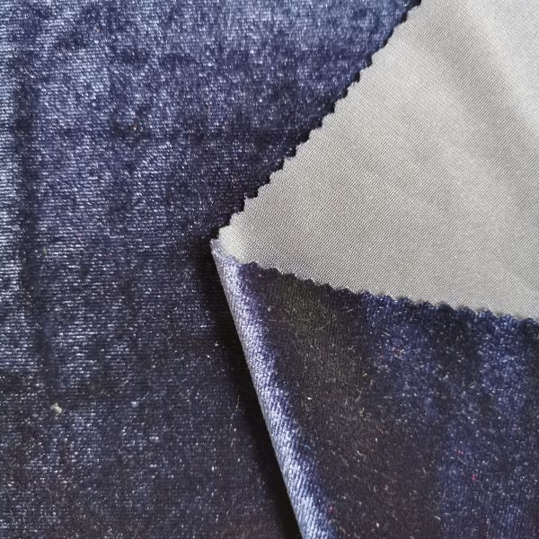 Shiny Poly 75d Spandex Korea velvet fabric For Dress