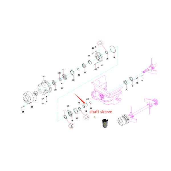 Sany Concrete Pump Mixing Hopspare Parts Stir Shaft Sleeve A820202000079