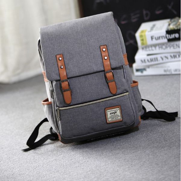 New design 2018 wholesale student laptop backpack popular canvas student backpack bag