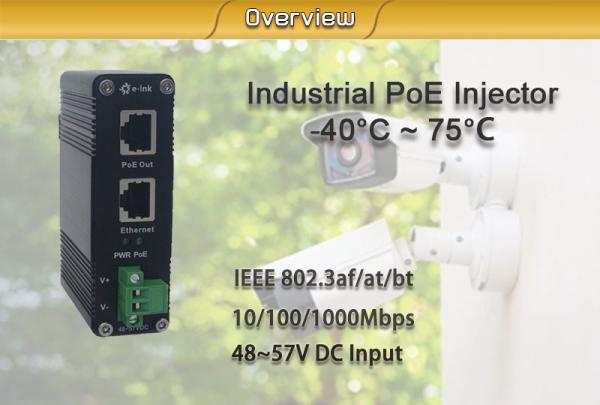 poder 95W industrial sobre a tensão da saída do injetor 10 dos ethernet/100/1000Mbps 48VDC 2A
