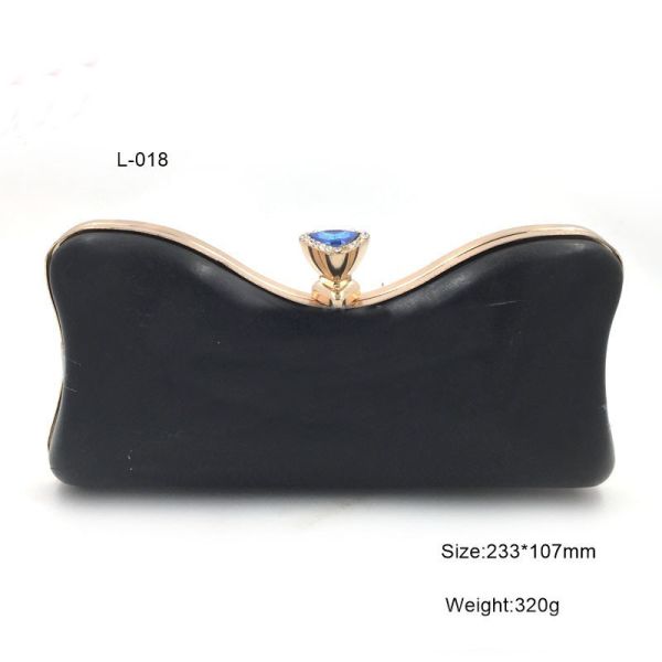 Fashion Design Diamond Decorative Gold Plastic Shell Box Purse Case Frame