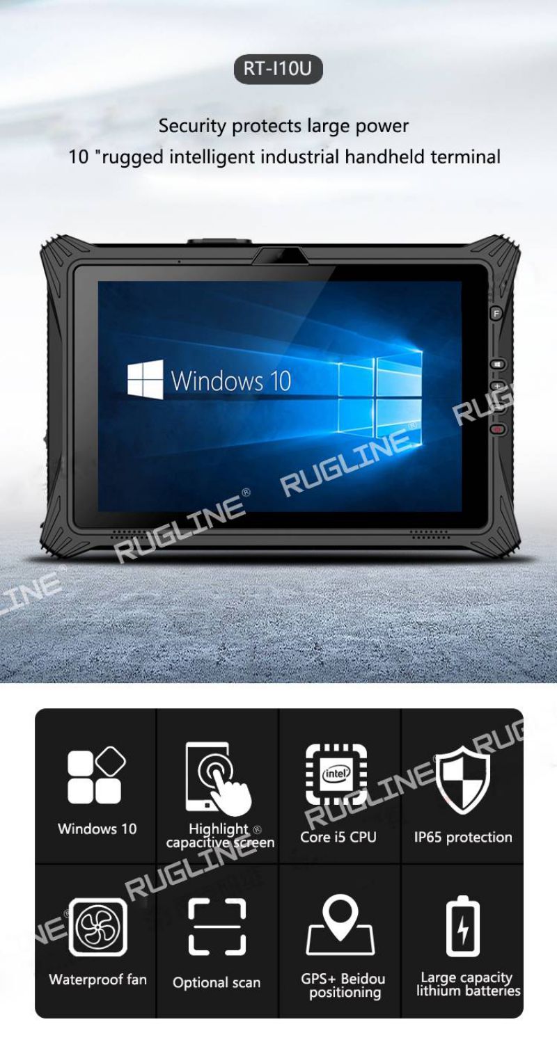 Промышленное RJ45 330Nits 10,1 планшет Windows 10 дюйма с блоком развертки 1D