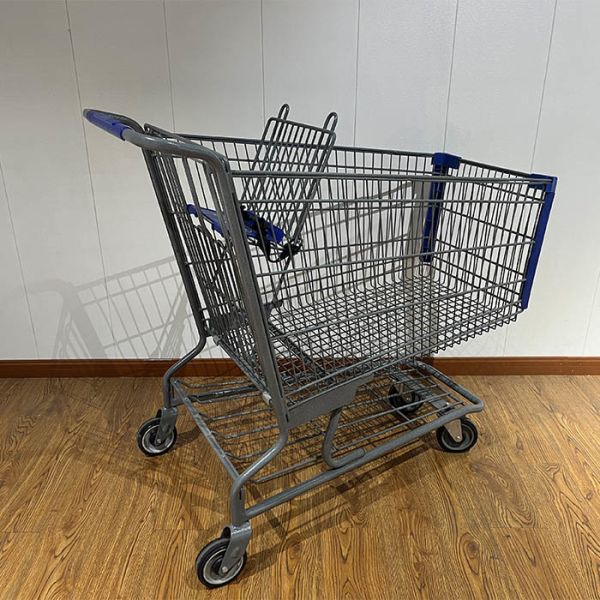 America 4 Wheel Rolser Promotional Hand Push Shopping Trolley Metal Shopping Trolley