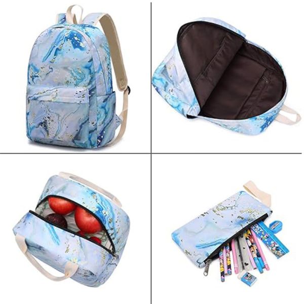 Interior Compartment Multi-Layer Girl Backpack With Lunch Box Pencil Case Elementary School Bags