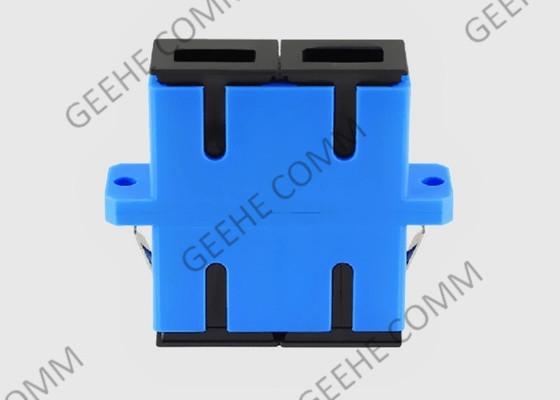 Blue Color SC To SC Multimode Fiber Optic Adapter Coupler With Flanges