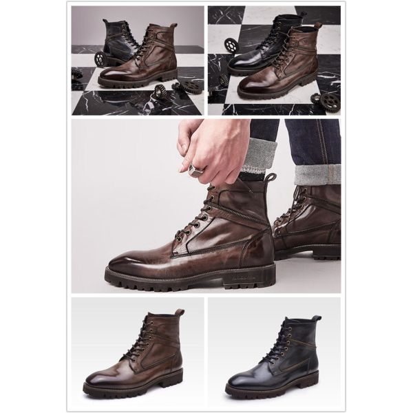 Breathable Genuine Leather Military Boots Mens Waterproof Army Training Boots
