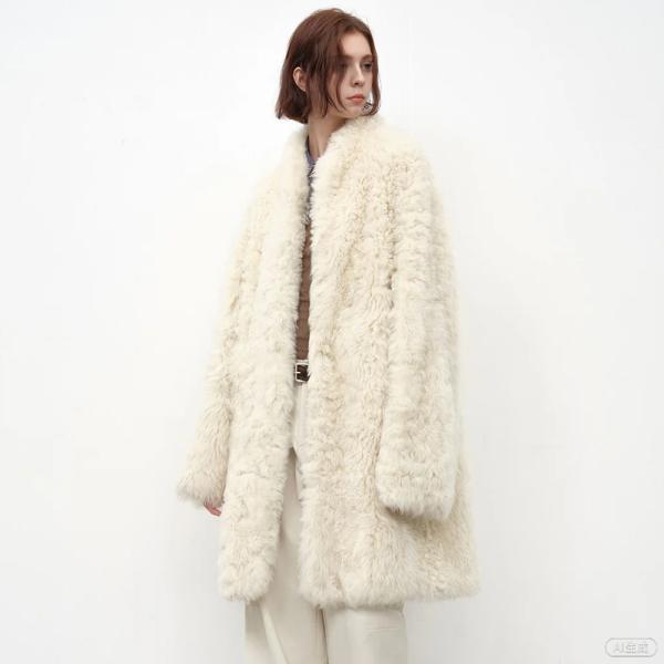 Faux Persian Lamb Fur Coat