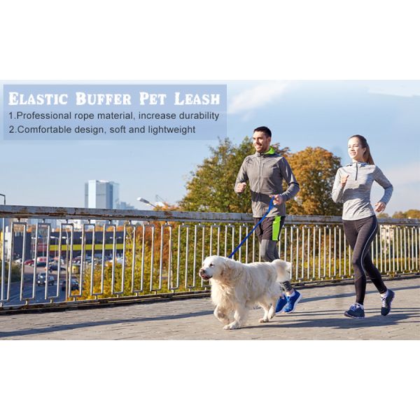Elastic Sports Dog Collars And Harnesses , Hands Free Organic Hemp Cute Dog Leash For Running