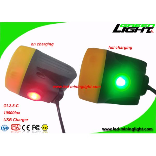 Light Weight 10000 Lux Economic Coal Mining Headlamp with USB Charger High Low Beam