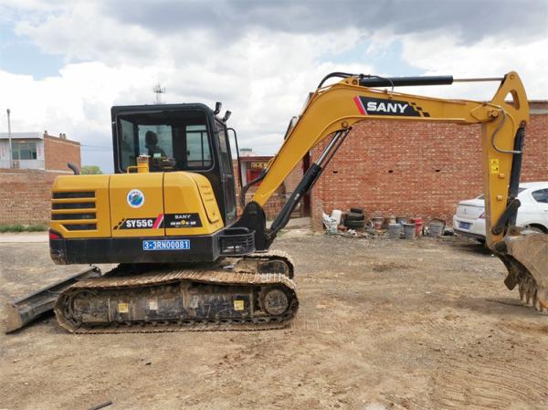 Used Sany SY55 Mini Excavator with Crawler Chain Operating Weight 5780 KG in Shanghai