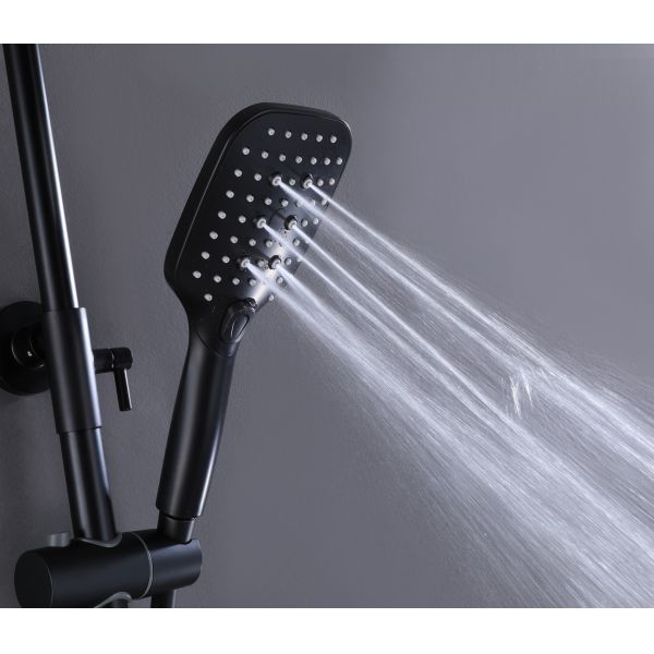 Sanitary Ware Bathroom Wall Mounted Shower Set with Hot and Cold Water Mixer in Black