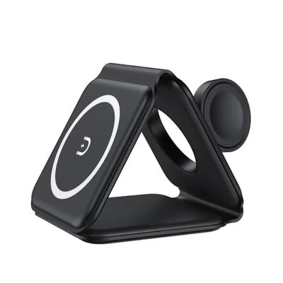 Magnetic 3 In 1 Foldable Wireless Charger iPhone 12-15 15w Fast Wireless Charging Stand Station Portable Wireless Chargers