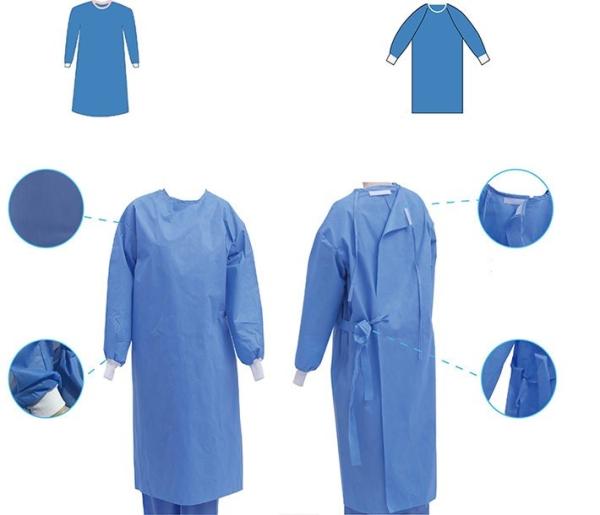 Clinic Fluid Resistant Protection Isolation Gown With Cuff