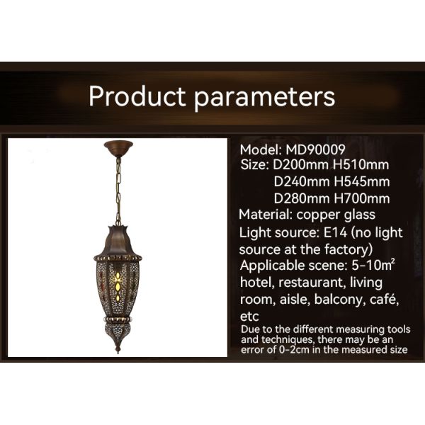 220V Interior Modern Style Handmade Copper Lanterns Muslim Vintage Style
