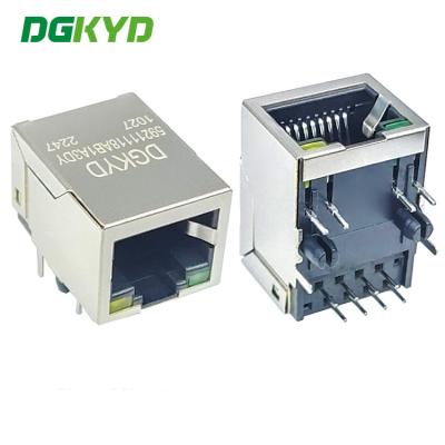 DGKYD59211118AB1A3DY1027 RJ45 sem soquete de filtro 10P8C com LED 59 série Y/G