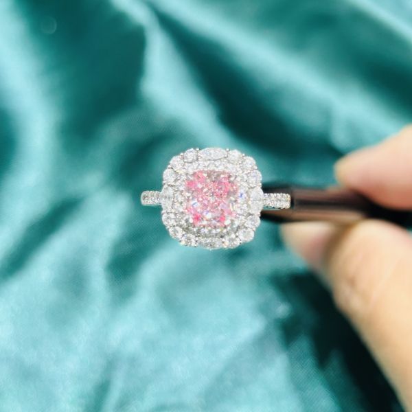 Кольцо с бриллиантом вычуры валика пинка пасьянса ювелирных изделий диаманта лаборатории дизайна ювелирных изделий классическое