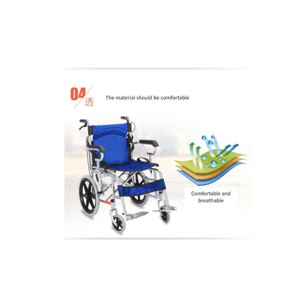 Breathable Fabric Cushion Tianjin Producer Chrome Frame Folding Steel Manual Wheelchair