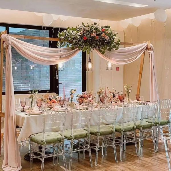 Chaise Chiavari en acrylique transparent, résine transparente, pour hôtel et salle à manger