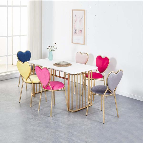 Love Shape Dressing Iron Art Nordic Style Dining Chairs , Scandinavian Style Dining Chair