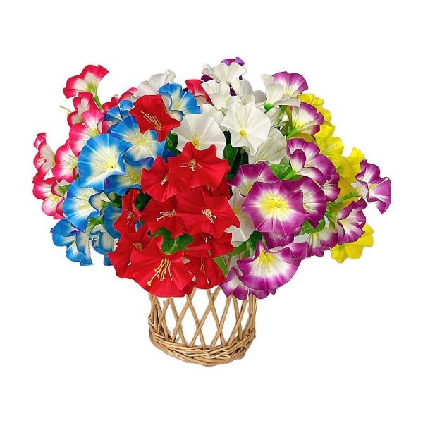 Simulated morning glory, trumpet flower, fake flower, bundle morning glory, silk flower, engineering soft decoration, simulated flower, cross-border artificial flower