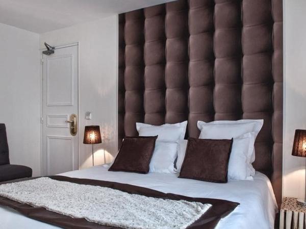 Niger Hotel furniture supplier for Hotel upholstered pad headboard used colorful leather with fabric and white desk tabl