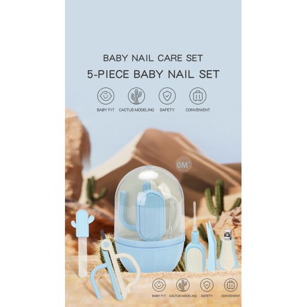 Cactus Shape Baby Nail Care Set Newborn Special Anti Pinch Meat Baby Scissors Safety Nail Clippers Children's Products