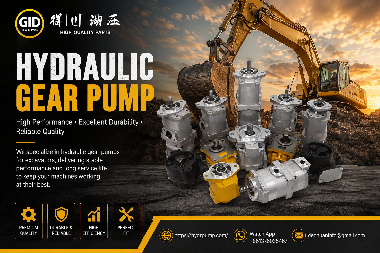 Nachi PVD-2B-40P High-Strength Alloy Steel & Cast Iron Hydraulic Gear Pump with Stable Pressure, High Efficiency, Low Noise