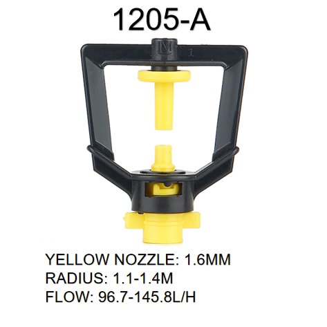Rotating Sprinkler for Nursery Irrigation Endurable and Refractive Atomization Design