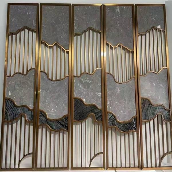 Stainless Slatted Screen Room Divider Folding Slatted Wall Divider