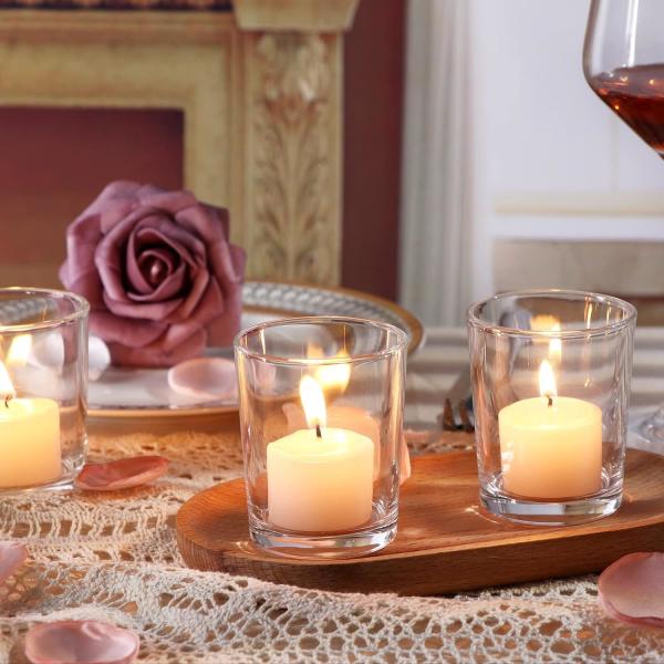 Customized Clear Glass Tealight Candle Holders 100ML Volume LFGB