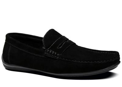 Sapatos de Verão, Mocasins de Couro, Sapatos Negro, Slip On Dress.