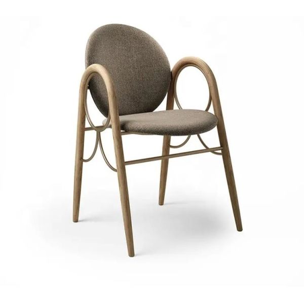 Customized Size Hotel Restaurant Furniture  Metal Solid Wood Fabric Dining Chair