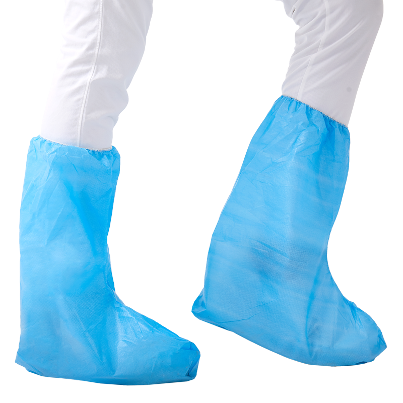 Factory Wholesale Disposable Waterproof Anti-slip Band Shoe Covers Hubei Haixin PP CPE SMS Overshoes Medical-grade Boot Cover