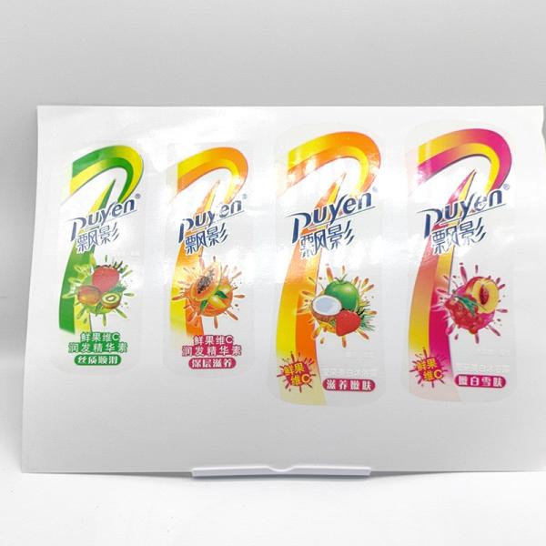CMYK Cosmetic Sticker Design Rectangular PVC Pantone Cosmetics White Label