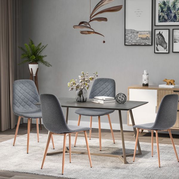 La capacité 300LB Grey Pu Leather Dining Chairs/Tomile 4 a placé des chaises de