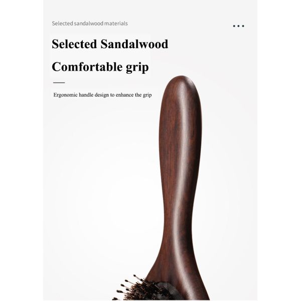 Customized Logo Wooden Square Paddle Hair Brush With 100% Beechwood