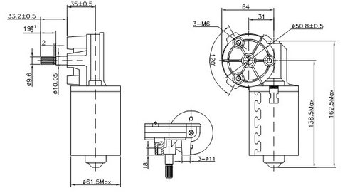70 Rpm 24V Tubular Water Cooled Brushless DC Motor