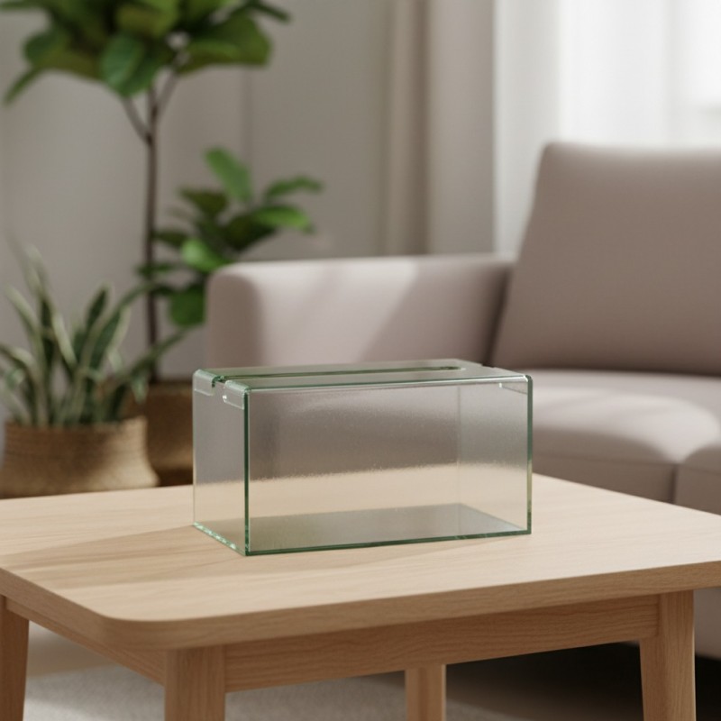 Custom Modern Design Light Luxury Wall-Mounted Transparent Acrylic Tissue Box for Home Bathroom Rectangle Shape