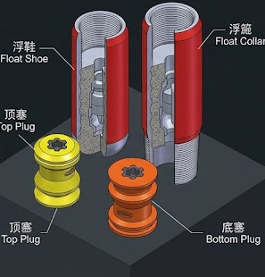 Float Shoe and Float Collar with Anti Rotation Flower Petal Structure for High Temperature Resistance and Good Sealing in Cementing Operations