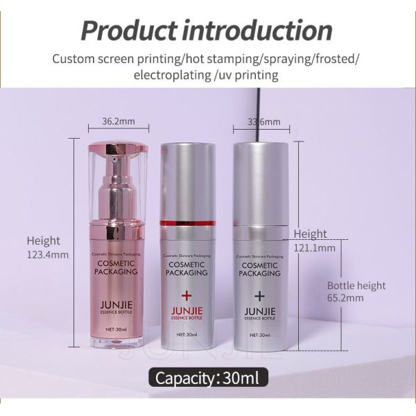 Luxury 30ml Skincare Packaging Set Empty Cosmetic Acrylic Essence Oil Bottle For Skin Care Serum Plastic Bottle