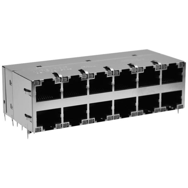 1-1840860-1 Stacked RJ45 Integrated Magnetics 100% Hi-Pot Tested
