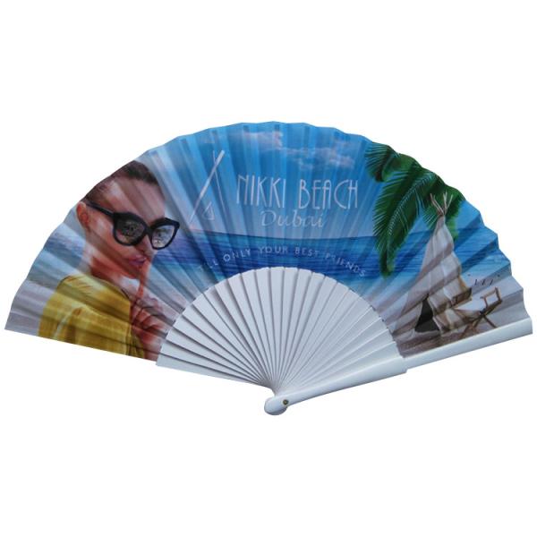 Custom Made Wooden Folding Fan 23cm 30cm Length As Promotion Gift