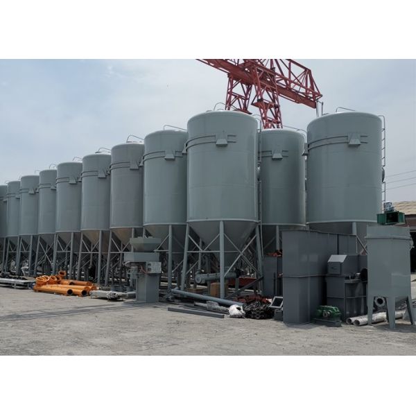Steel Storage Bins Sand Cement Powder Hopper Bottom Bins For Dry Mortar Plant