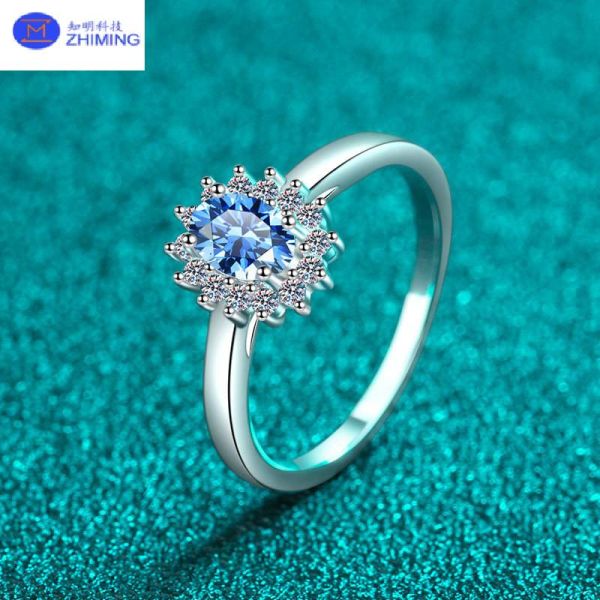 Synthetic Gemstone Royal Blue Moissanite Silicon Carbide SiC Raw Materials High Hardness Customization