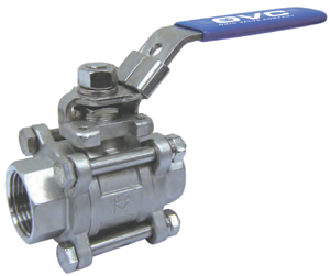 Three Piece Full Port Ball Valve Stainless Steel 316 Made Threaded Type