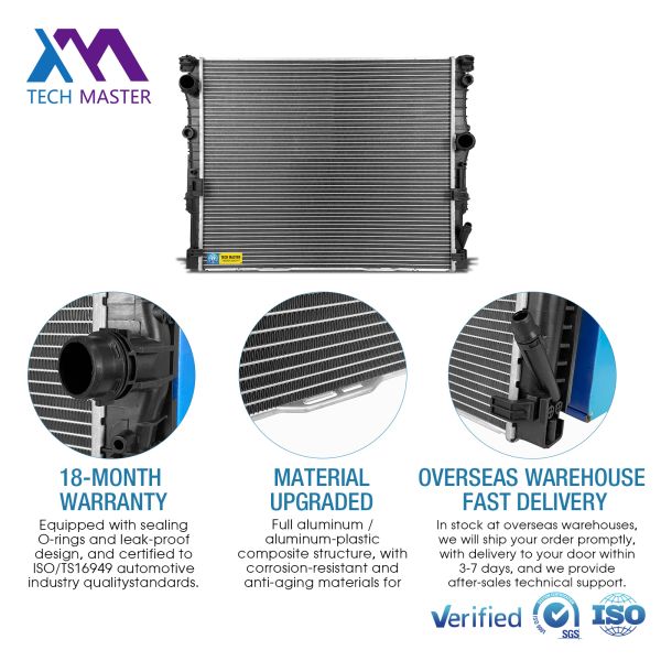 Certified Quality Auto Parts Engine 17119896292 Radiator Cooling for BMW G38 G12 G30 G32