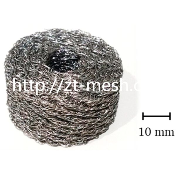 High Strength Dense 35*41*25.6mm Knitted Wire Mesh Produced From For In Oil Gas And Chemical Filtration  OEM